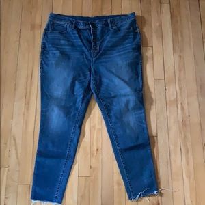 Madewell Skinny Crop raw hem jeans